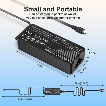 Cargador universal para notebook compatible con HP de 65W USB C