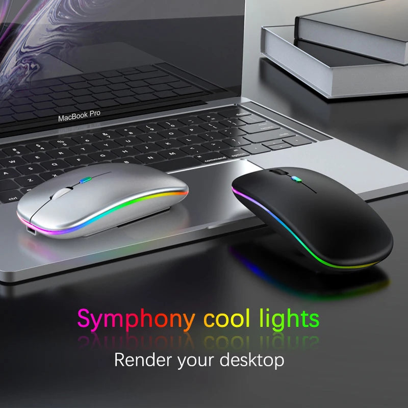 Mouse inalámbrico Bluetooth recargable conexión 2,4 GHz