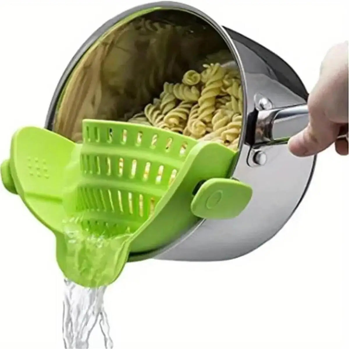 Colador con clip ajustable para Ollas, Sartenes y Fuentes