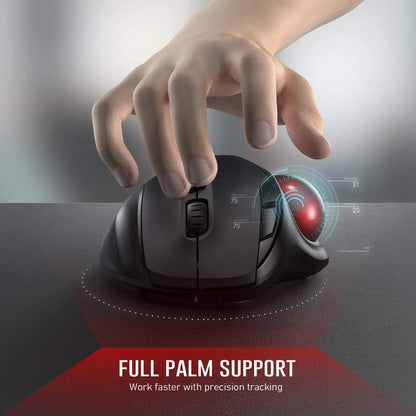 Mouse trackball recargable con bluetooth 4 y 2.4G inalámbrico con DPI ajustable