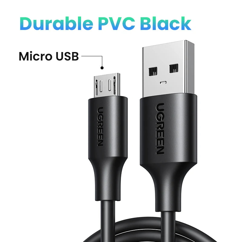 PVC  Cable de carga rápida 2A con conexión de USB A a micro USB