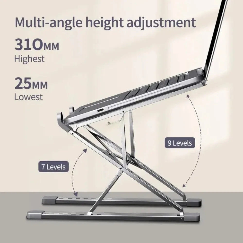 Soporte alzador para notebook aleación de aluminio ajustable a la altura