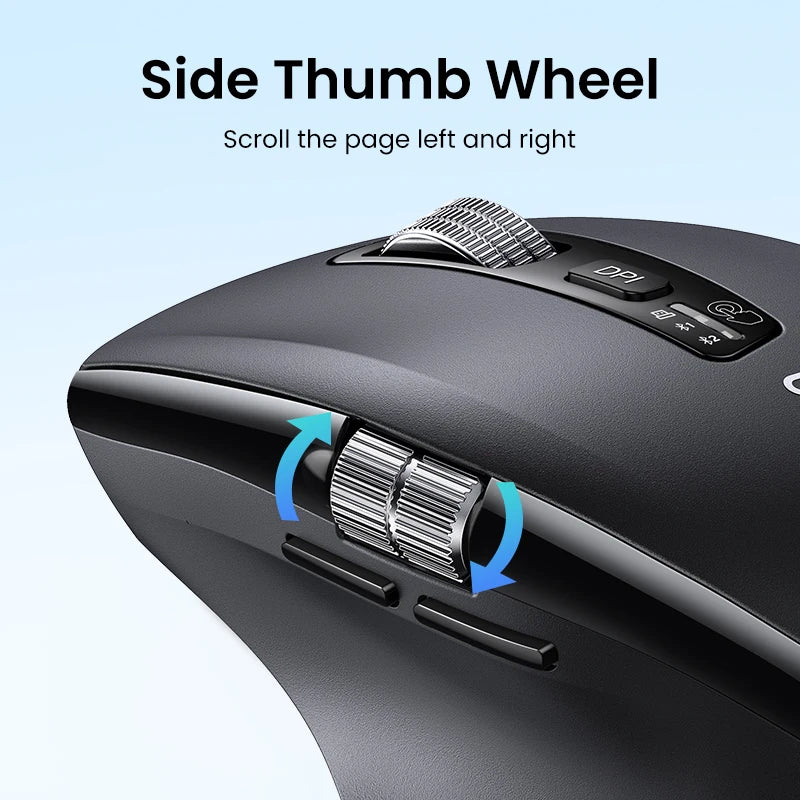 Mouse ergonómico inalámbrico UGREEN HyperFast Scroll y conexión Bluetooth 5.4