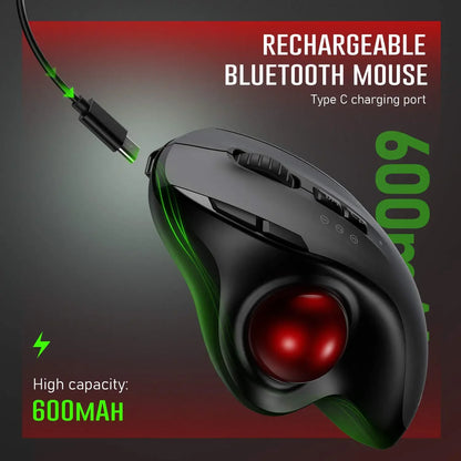 Mouse trackball recargable con bluetooth 4 y 2.4G inalámbrico con DPI ajustable