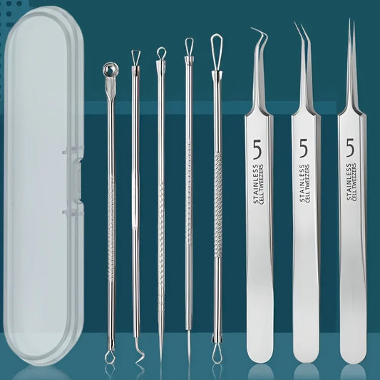 Kit removedor de espinillas con 8 piezas de acero inoxidable