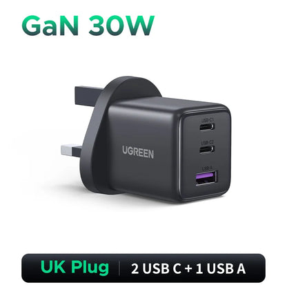 Cargador GaN de 3 puertos UGREEN 30W