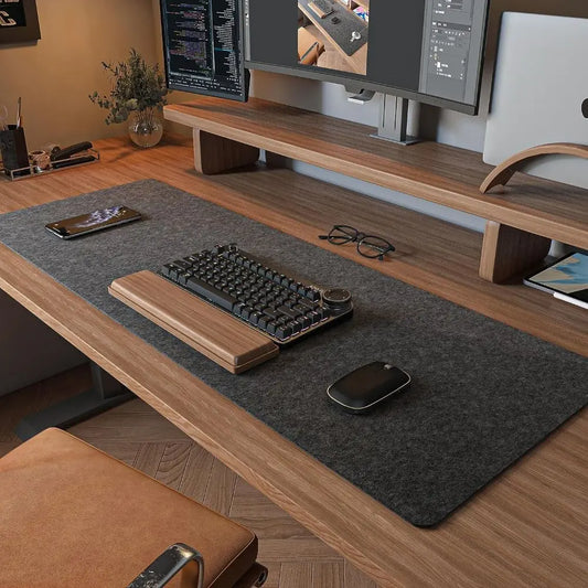 Alfombrilla de mouse y teclado para escritorio de material fieltro de lana
