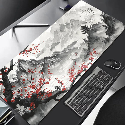 Alfombrilla de escritorio diseño sakura, para oficina o juegos.
