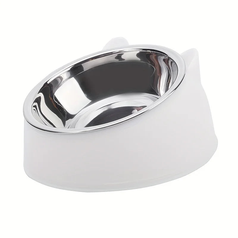 Tazón de acero inoxidable con base PVC para gatos, cachorros y perros