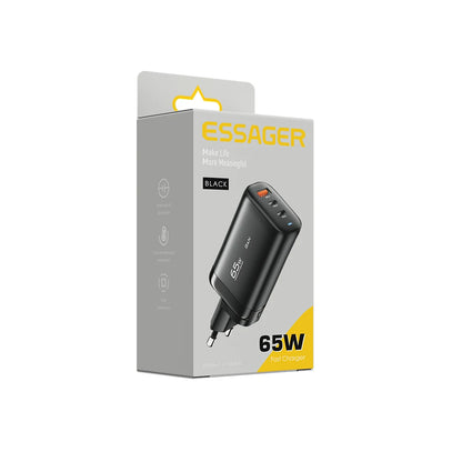 Cargador Essager 65W GaN USB tipo C para notebook, teléfonos, tablets