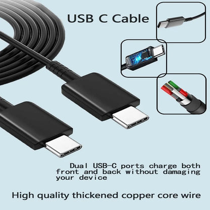 Cable de Carga Súper Rápida 45W y 5A con doble USB C para Samsung