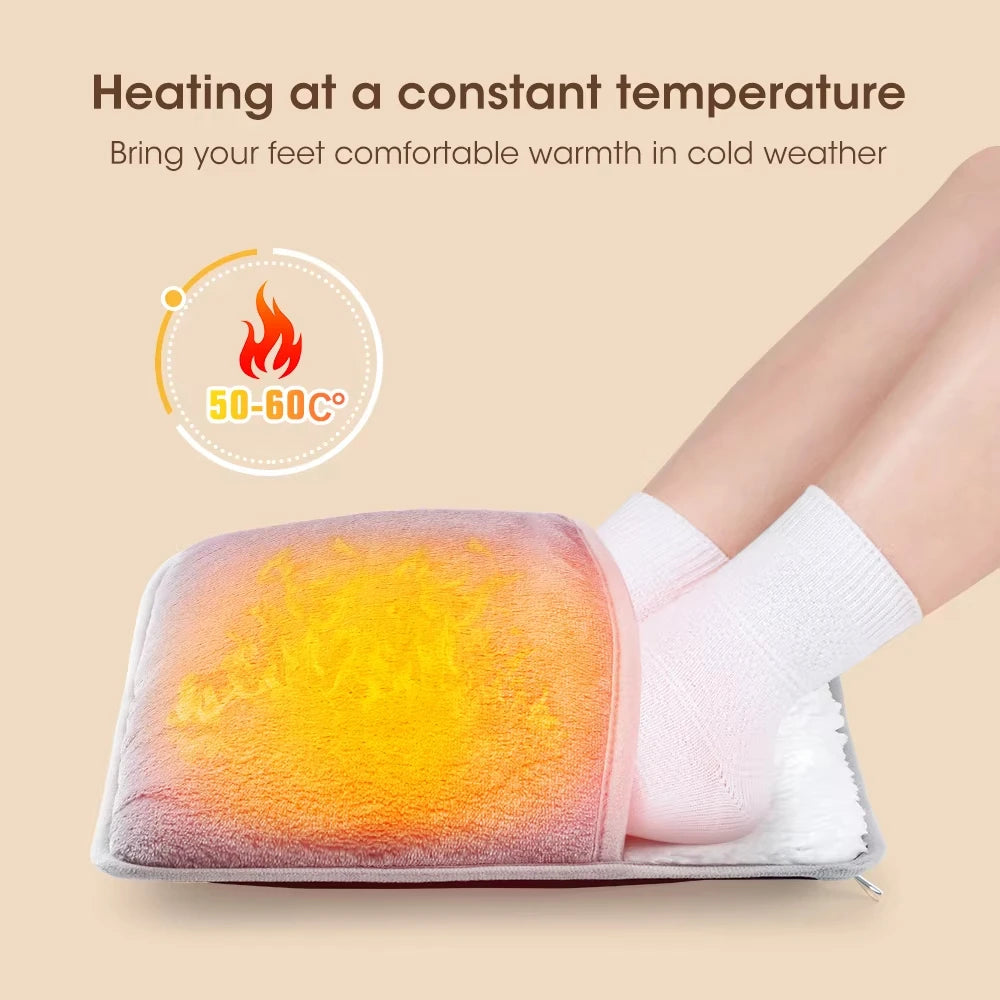 Almohada calefactora eléctrica para pies con carga USB
