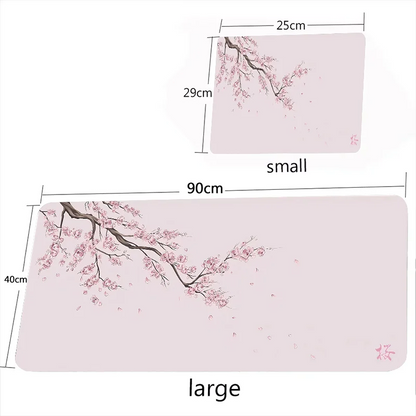 Alfombrilla de mouse Sakura rosa de estilo japonés.