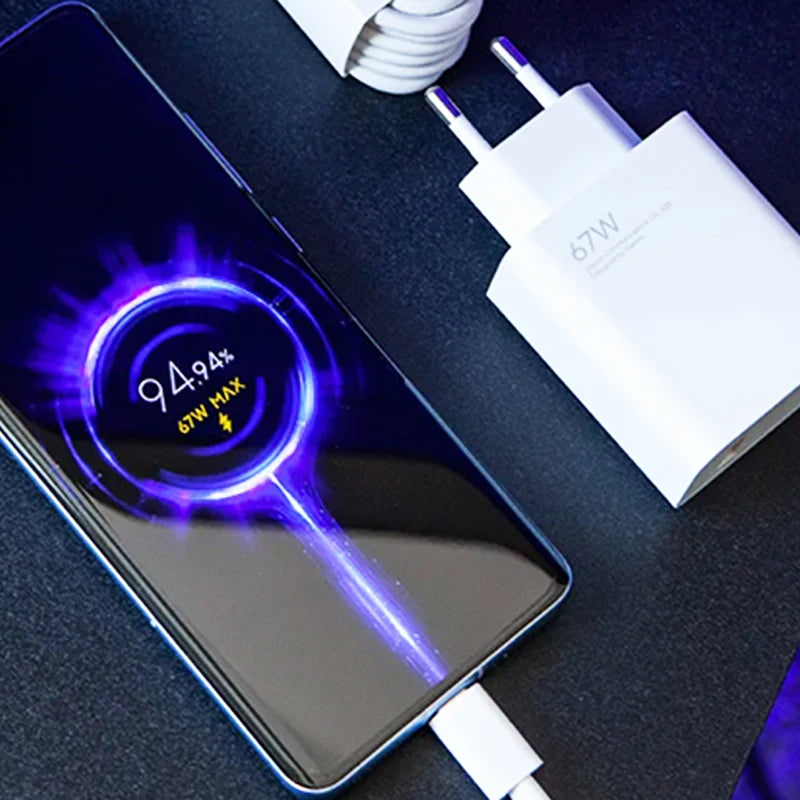 Cargador compatible Xiaomi de 67W con Carga Rápida