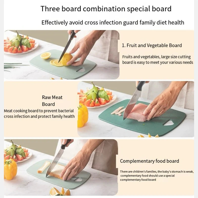 Tabla de cocina de superficie antideslizante reversible para cortar y rebanar