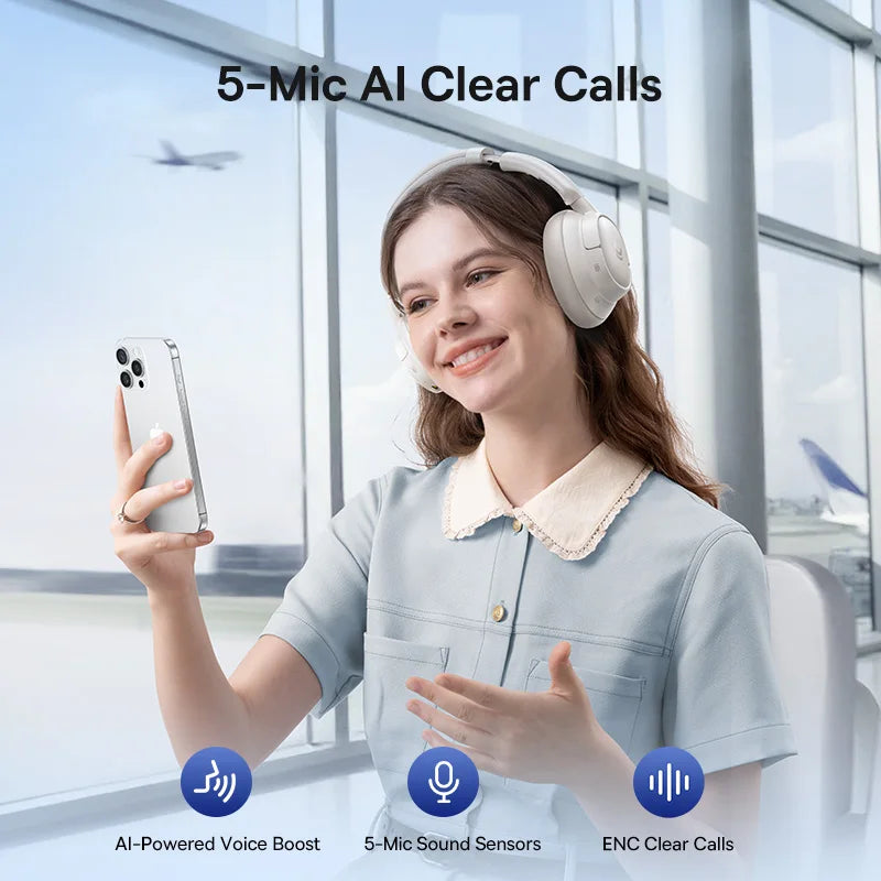 Audífonos inalámbricos marca Baseus con bluetooth 6.0 y cancelación activa de ruido