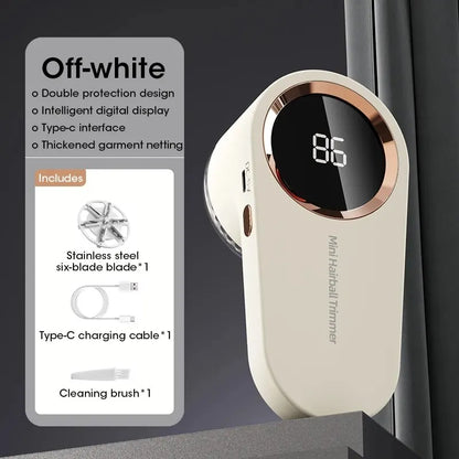 Eliminador de pelusas eléctrico Digital LED recargable por USB
