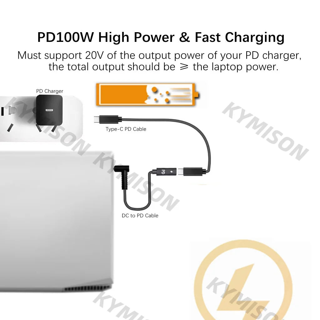 Cable adaptador de corriente para cargador de notebook