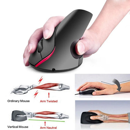 Mouse ergonómico inalámbrico recargable con conexión de 2.4 GHz