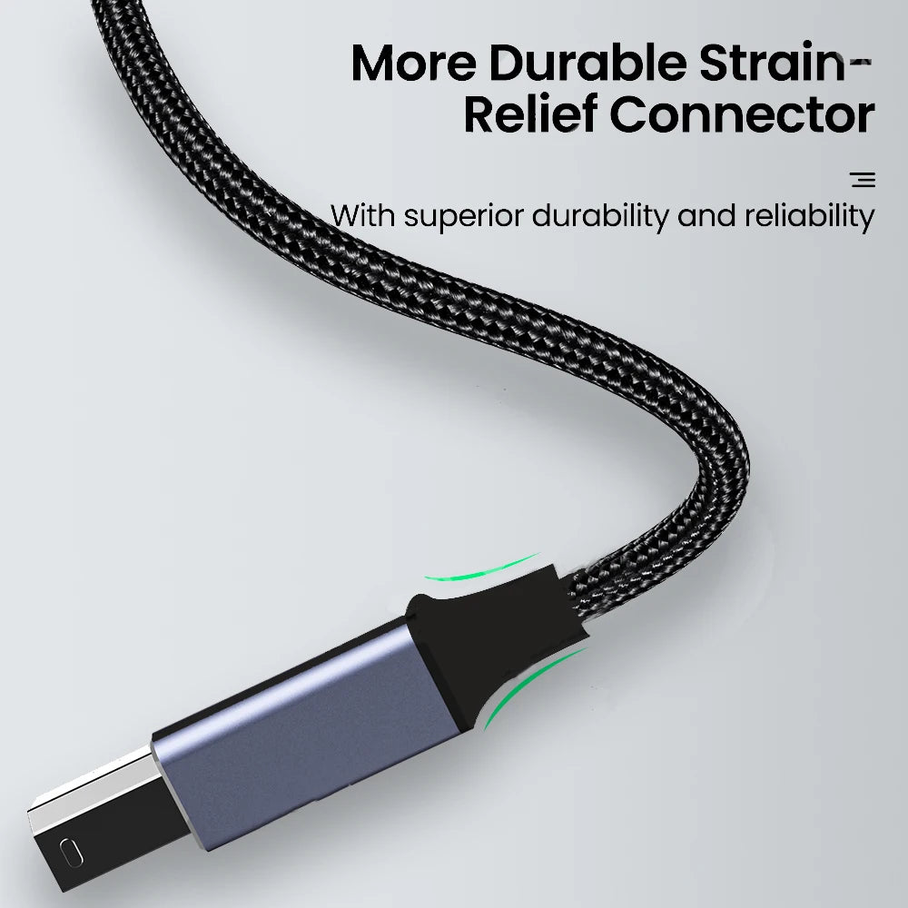 Cable de USB tipo A o C macho a USB tipo B macho para impresora laser, controladores externos o estación de acoplamiento