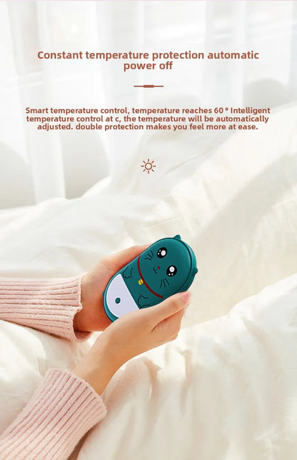 Calentador de manos eléctrico con forma de mascota sin agua con carga USB