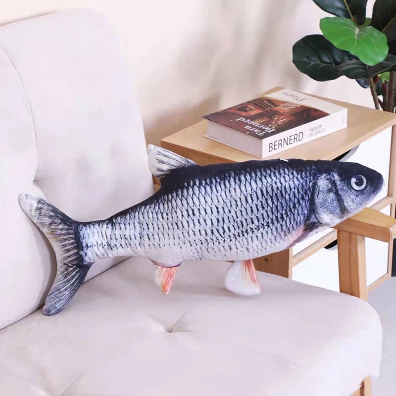 Peluche de juguete para gatos con forma de pez.