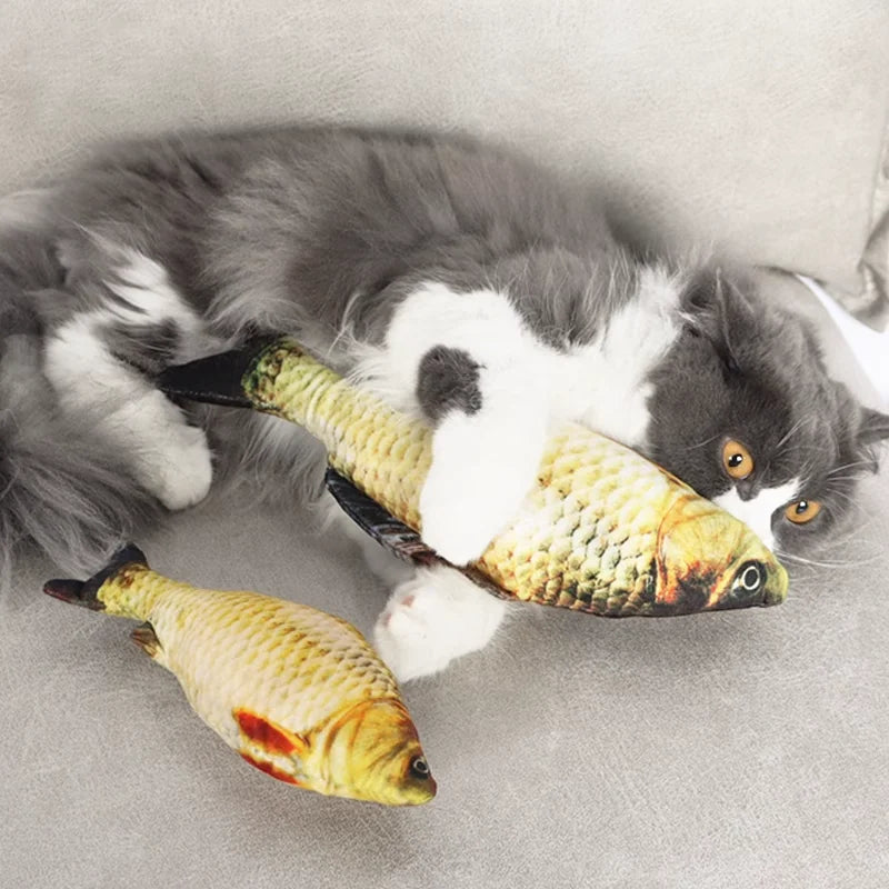 Peluche de juguete para gatos con forma de pez.