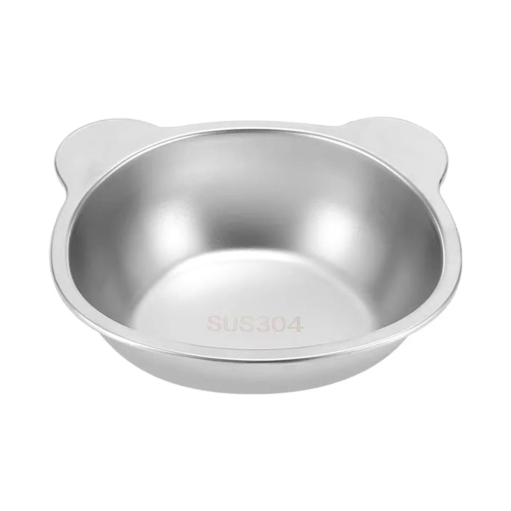 Plato elevado de acero inoxidable para gatos. Protector de cuello inclinado