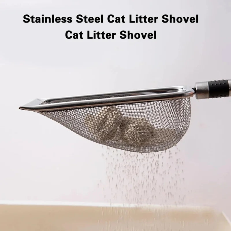 Pala para Arena de Gatos de Aleación de Aluminio y Acero Inoxidable