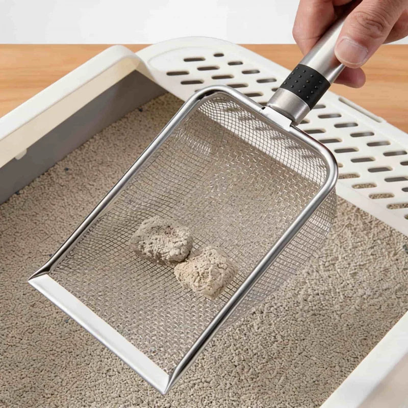 Pala para Arena de Gatos de Aleación de Aluminio y Acero Inoxidable